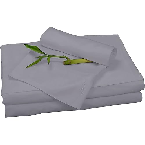 BedVoyage Bamboo Sheets - 4 Piece Bed Sheet Set - Hypoallergenic - 100% Rayon Viscose Bamboo (California King, Platinum)