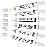 Diamond Paste Polishing and Lapping Compound Kit, 6 Pack, 450-80,000 Grit | High Concentration of Diamond Powder, Scratch Removal to Mirror Shine for Glass Watch Crystal Metal Jewelry Marble Rock Resin