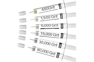 Diamond Polishing Compound Kit 6 Pcs Polishing Wrapping Paste 80,000-450 Grit for Glass Watch Marble, Metal, Resin, Rock Jewe