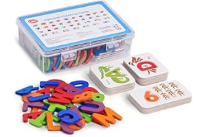 LiKee Alphabet Flash Cards Wooden Letter Puzzle ABC Sight Words Matching Games Counting Board Preschool Educational Montessori Toys for Toddlers Boys Girls 3+ Years (36 Cards& 37 Wood Pieces)