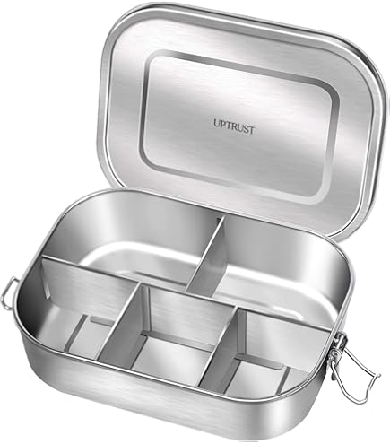 Boîte Bento En Acier Inoxydable 1400 Ml - 2 Séparateurs Réglables | Récipient Étanche Pour Repas Du Midi - 9