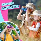 HappyKidsClub Kids Binoculars for Girls 3-9 Educational Gift Pink 4x view 3