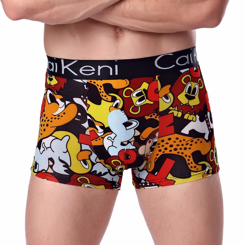 CAIKENI Men\'s Underwear Sexy Modern Ice Silk Underpants Comfort Fitting Trunk