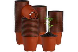 100 Pcs Plant Nursery Pots 4 Inch Small Plant Seedling Pots Pot De Fleur Grow Pots Plastic Plant FlowerPots with Drainage Hol
