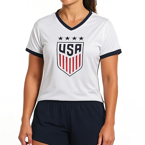 Icon Sports Official U.S.Women National Soccer Team Game Day Shirt - Womens - USSF81WGD White Blue XL