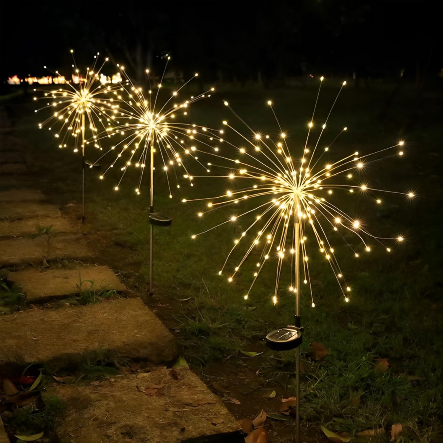 MOLVCE Garden Decoration Solar Lights for Outdoors, Solar Fireworks Garden Lights, Pack of 2, 150 LEDs, Solar Fireworks Light with 8 Modes, Waterproof Solar Lamps, Fireworks for Garden, Lawn, Patio
