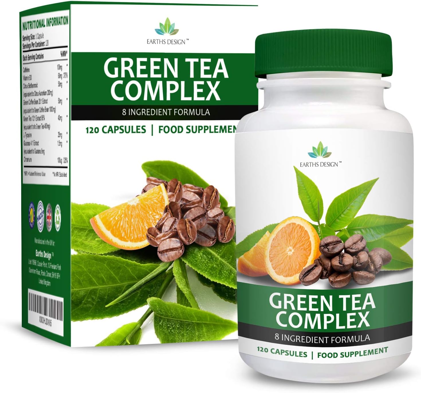 Grüner Tee plus Grüner Kaffee und Guarana Extrakt 1000mg Komplex mit 15 Mehr EGCG als bei