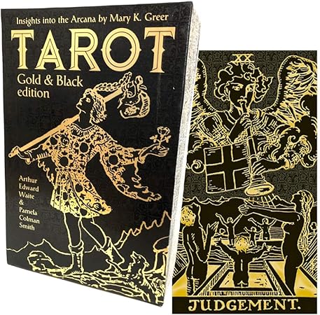 Amazon タロットカード 78枚 ウェイト版 タロット占い タロット ゴールド ブラック エディション Tarot Gold Black Edition 日本語解説書付き 正規品 カードゲーム トランプ おもちゃ