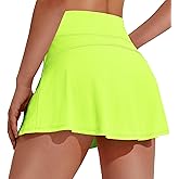 PINSPARK Tennis Skirts for Women Pleated Athletic Skort Lightweight Golf Skirts with Shorts Pocket Workout Pickleball