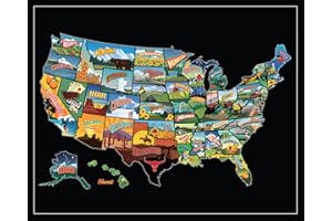 Gunjovi Scratch Off Map Of United States, USA State Scratch Sticker, Travel Map Gift Adventure Wall Poster For Kids Adults (States)