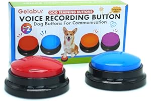 Gelabur Set of 2 Dog Buttons for Communication, Voice Recordable Buttons for Classroom, Dog Training Talking Buttons Starter Set, Pet Easy Speaking Buttons Tools