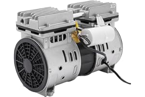 MUSESPANI 370W/110V Oil-Free Vacuum Pump, 3.5CFM 8 Bar 2A Industrial Oilless Diaphragm Mute Vacuum Pump Aluminum Alloy Pure Copper Motor for Lab Chemistry Food Processing or Packaging 100L/ min (370W)