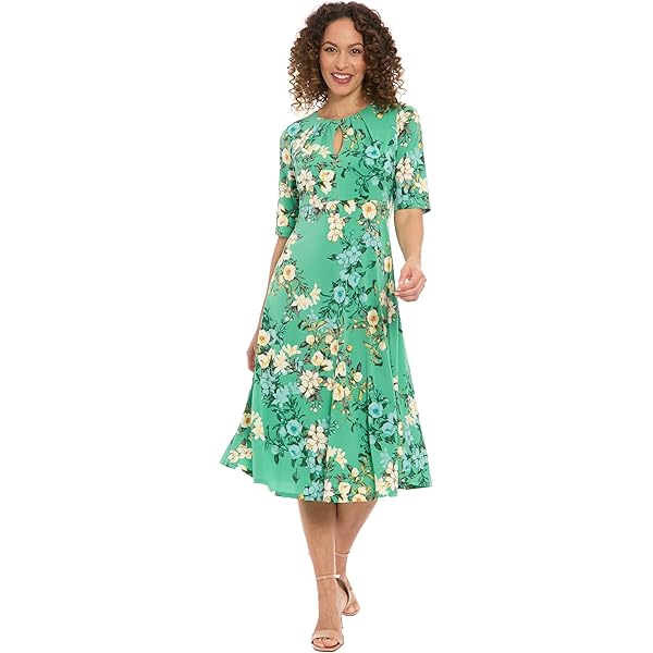 London Times Women's Dresses Women's Eyelet Midi A-Line Dress with Puff Sleeves - Gathered Waist Empire Cut - Wedding Guest Dress, Rose Red, 4 at Amazon Women's Clothing store London Times Women's Dresses Women's Eyelet Midi A-Line Dress with Puff Sleeves - Gathered Waist Empire Cut - Wedding Guest Dress, Rose Red, 4 at Amazon Women's Clothing store