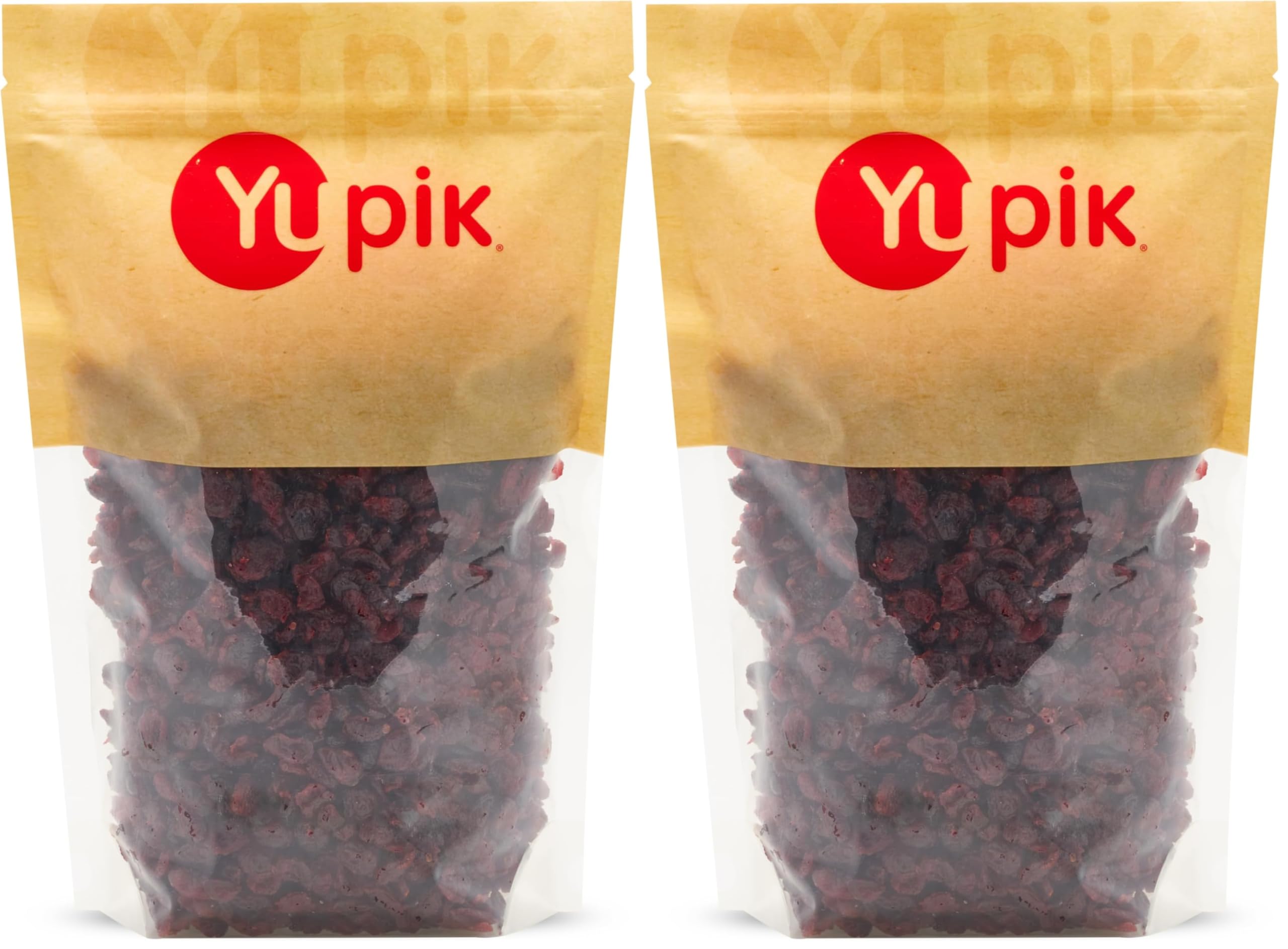 Yupik Dried Cranberries, 2.2 lb (35.2 oz), Dried Whole Fruits, Fruity & Tart, Plump & Chewy, Source of Fiber, Healthy Snacks, Ideal for Baking & Topping (Pack of 2) Image