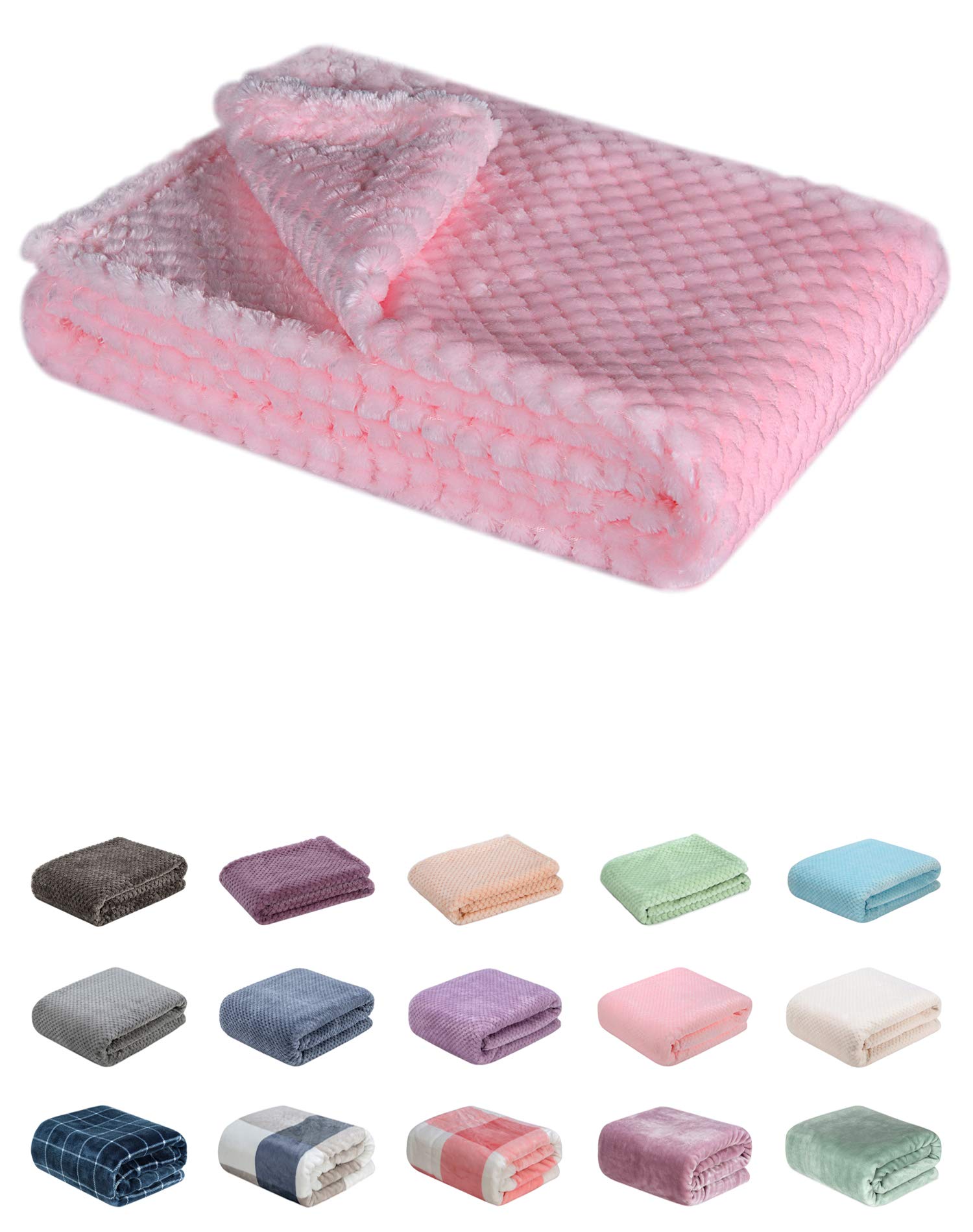 Photo 1 of Fuzzy Blanket or Fluffy Blanket for Baby, Soft Warm Cozy Coral Fleece Toddler, Infant or Newborn Receiving Blanket for Crib, Stroller, Travel, Decorative (28Wx40L, XS-Baby Pink)