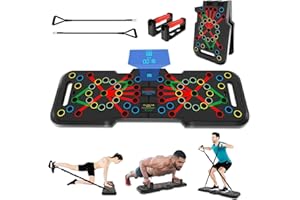 CRAZYROPE Foldable Push Up Board with Counter, Wide 41 in 1 Pushup Board Max Push Board with Resistance Bands, 41 Combo Posit