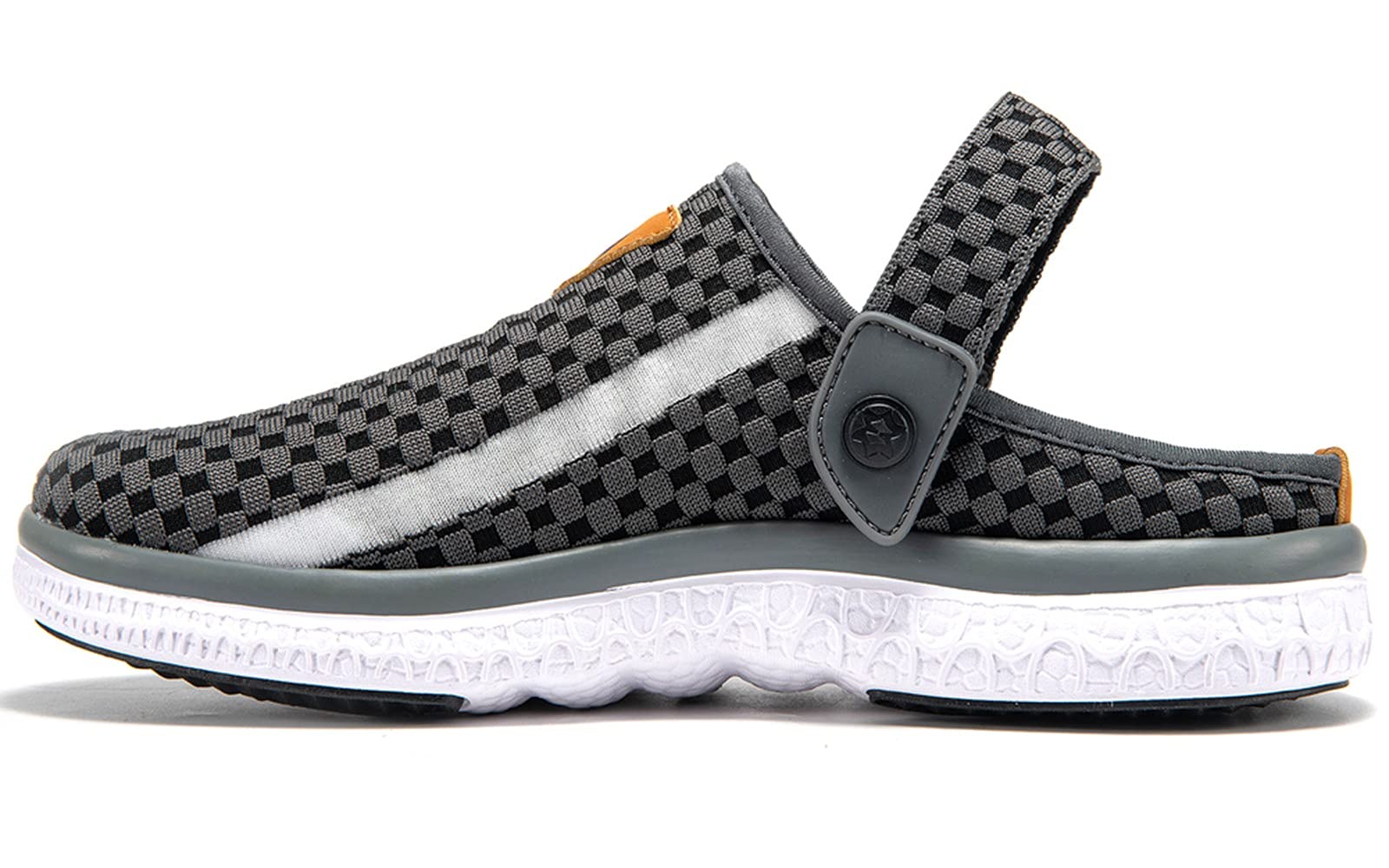 Clogs Hausschuhe Herren Damen Pantoletten Gartenschuhe Sommer Gartenclogs Atmungsaktiv rutschfest Sandalen, Dunkelgrau, 43 EU 2