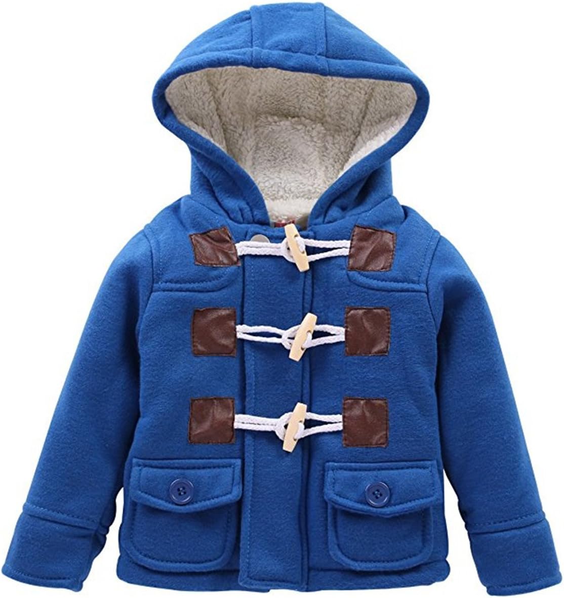Little Girls Boys Fleece Hoodies Kids Duffle Warm Coa Outerwear Jacket