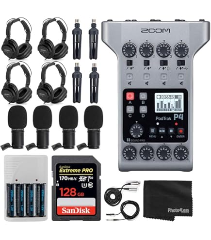 Amazon.com: Zoom PodTrak P4 Portable Multitrack Podcast Recorder +