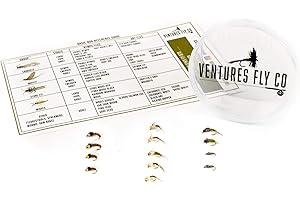 Ventures Fly Co. | Baker’s Dozen Packs | 13 Premium Hand-Tied Fly Fishing Flies | Water-Proof Fly Cup Included | Dry, Wet, Nymph, Streamer, Terrestrial | Perfect for Trout and Bass!