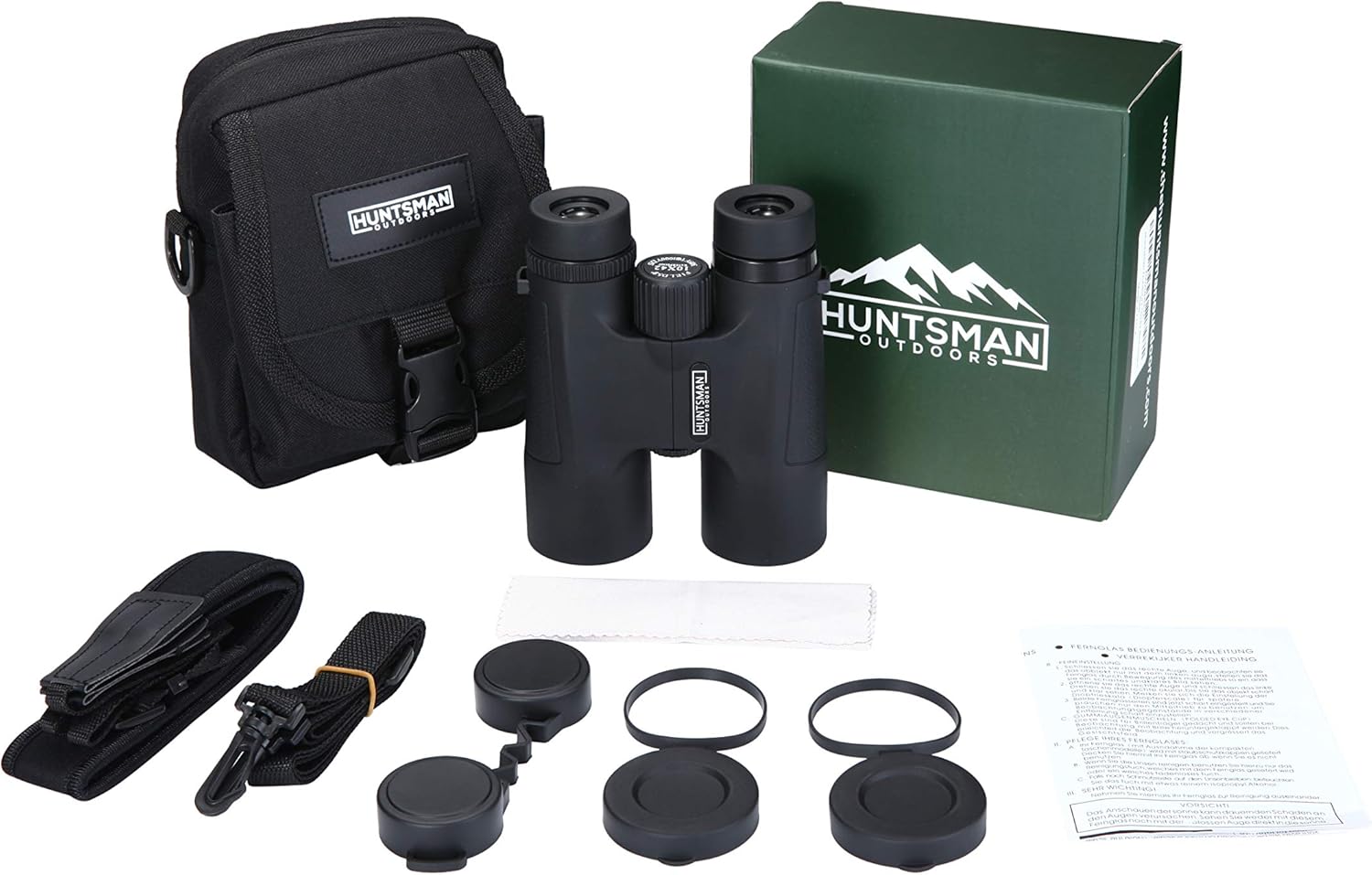 Huntsman Outdoors 10x42 Binoculars - HD Waterproof Roof Prism Binocular for Bird Watching, Sporting Events, Hunting and Shooting Optics : Camera & Photo