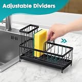 Sinnsally Sink Caddy Kitchen Organizer with Drainage Spout & Brush Holder view 3