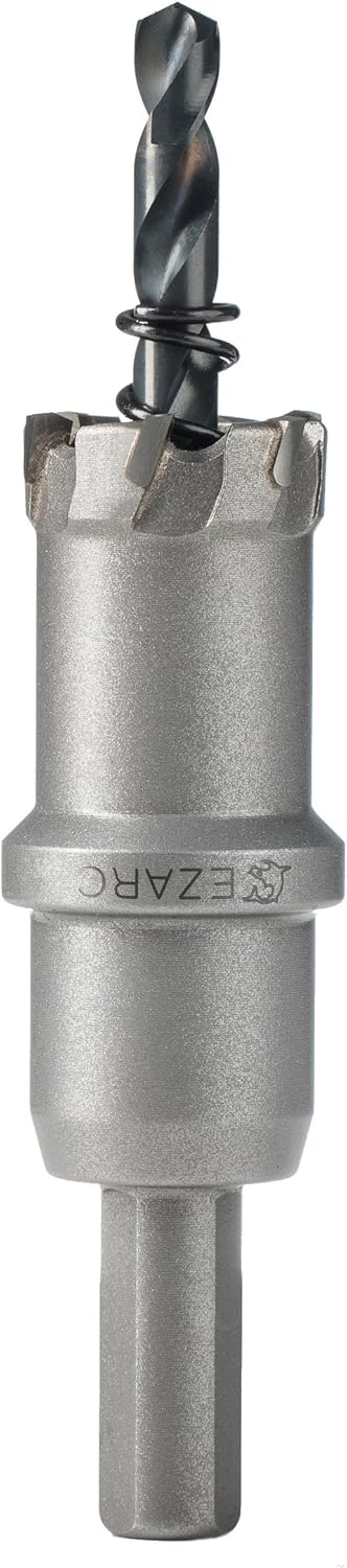 EZARC Carbide Hole Cutter for Thick Metal, Deep Cut Hole Saw for Stainless Steel, Metal Pipes and Hard Material, CHS-25M 3/4