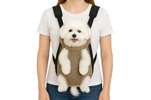 MOSAGO Dog Backpack Carrier, Pet Sling Front Backpack for Small Medium Dogs 10-16 Lbs, Legs Out, Adjustable Wearable Puppy Chest Travel Bag, Thick Straps & Cushion, Easy-Fit for Hiking/Walking/Camping