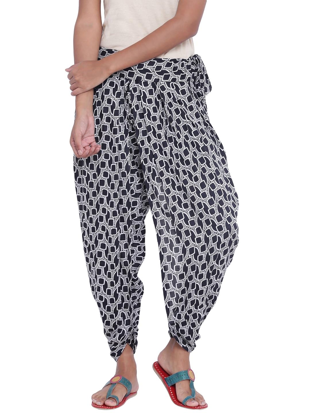 9rasa women cotton viscose printed dhoti pants