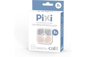 Catit PIXI Cat Drinking Fountain Original Filter, Official Replacement Triple Action Water Filter, 3-Pack, White