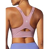 Ewedoos Womens Sports Bras Comfort Yoga Sports Bra Medium Support Racerback Workout Tops Seamless Adjustable Gym Bra