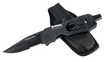 8 in 8 Survival Folding Knife with Screwdriver and LED Light ...