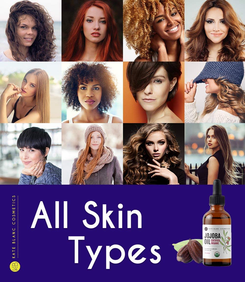 Jojoba Oil, USDA Certified Organic, 100% Pure, Cold Pressed, Unrefined. Revitalizes Hair & Gives Skin a Radiant Youthful Look. Effective Treatment for Face, Lips, Cuticles, Stretch Marks. (4 oz): Beauty