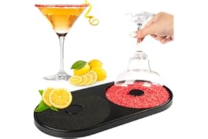 1 Pack Margarita Salt Rimmer Set - TonJin Salt and Sugar Rimmer with Sponge for Cocktails, All-in-One Dishwasher Safe Glass R
