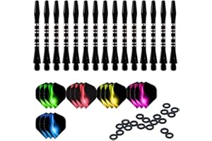ToBeIT Dart shafts Black Dart shafts Dart Flights Dart Rubber Rings Dart Accessories