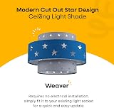 MiniSun Modern Blue and Grey Cut Out Star Ceiling Light Shade 300mm view 2