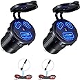 Kewig 2Pack 12V USB Outlet Wired USB Charger Multi Port, Dual PD3.0 & QC 3.0 Multiple USB Port for Car, USB Port Socket with Power Switch, Fast Charger for Tablet, Suitable for Car Boat RV Marine ATV