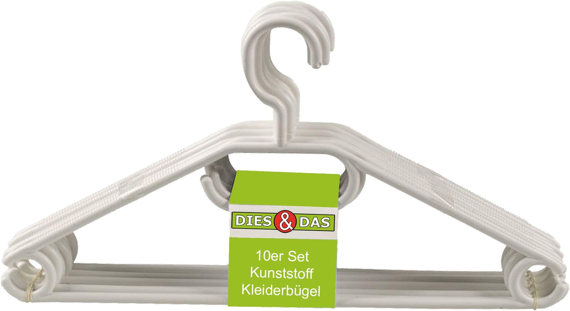Menz Klebü Clothes Hangers Plastic – Made in Germany, white, Pack of 20