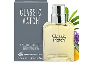 PB ParfumsBelcam Classic Match CM Eau De Toilette Spray, Fresh and Elegant Fragrance for Men, Woody and Floral Notes, Long-La