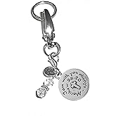 Hidden Hollow Beads Message Charm Key Chain Ring, Women's Purse, bag or Necklace & Bracelet Clip on Charm, Comes in a Gift Bag! (I am with you always - Matthew 28:20)