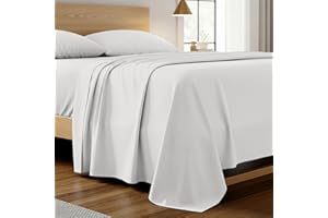 Mellanni King Size Flat Sheet - Iconic Collection Bedding - Hotel Luxury, Extra Soft, Cooling - Wrinkle, Fade, Stain Resistant - 1 Flat Sheet Only (King, White)