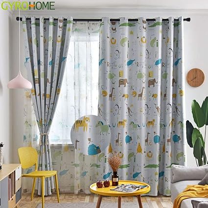 Nonebrand Cartoon Zebra Animal Printed Blackout Curtains For Children Room Sheer Curtain For Kids Room 150 260cm Amazon Co Uk Kitchen Home