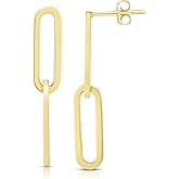 Floreo 14k Yellow Gold or White Gold 32mm Paperclip Links Drop Earrings