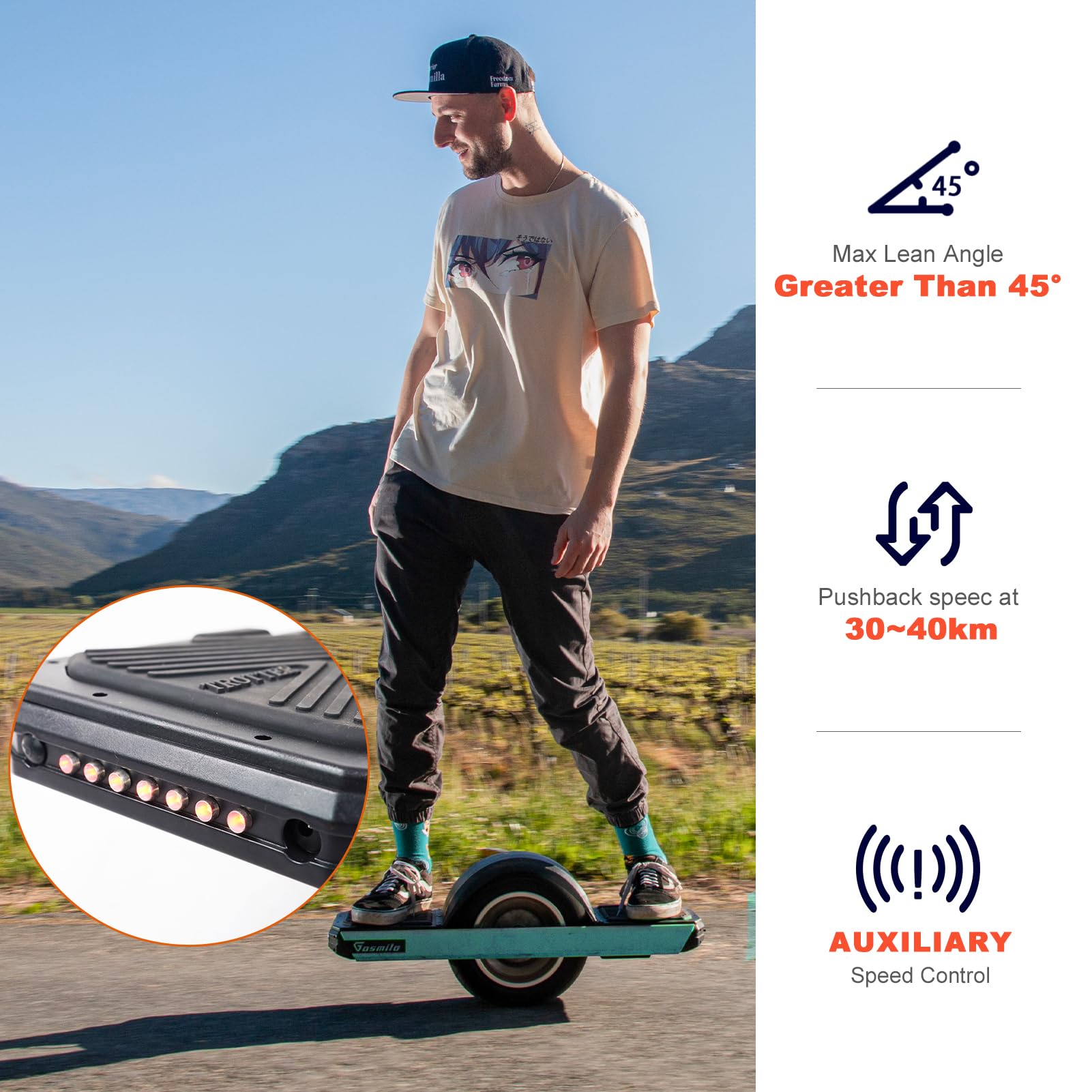 Electric Unicycle, Electric Skateboard 1000W Motor 30-40km Range 420Wh Battery, Self Balancing for Adults(X3, Green)