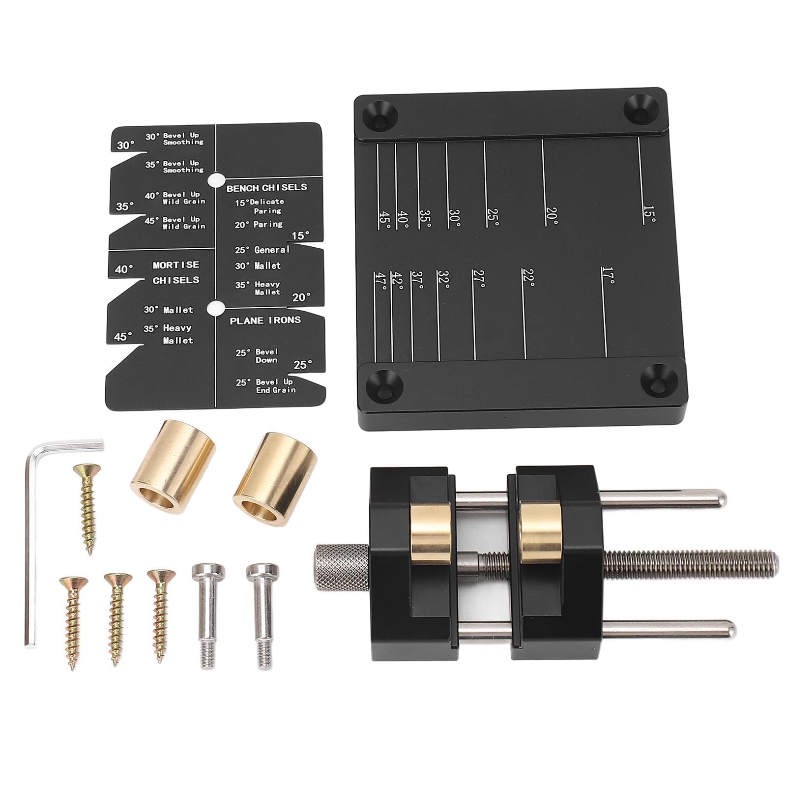 Chisel and Plane Sharpening Guide Honing Guide System Woodworking Plane Chisel Sharpening Kit Aluminum Alloy Hand Tool for Workshop Use