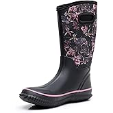WTW Mid Calf Rain Boots for Women - Waterproof Insulated Neoprene Mud Boots Outdoor Hunting Garden Boots