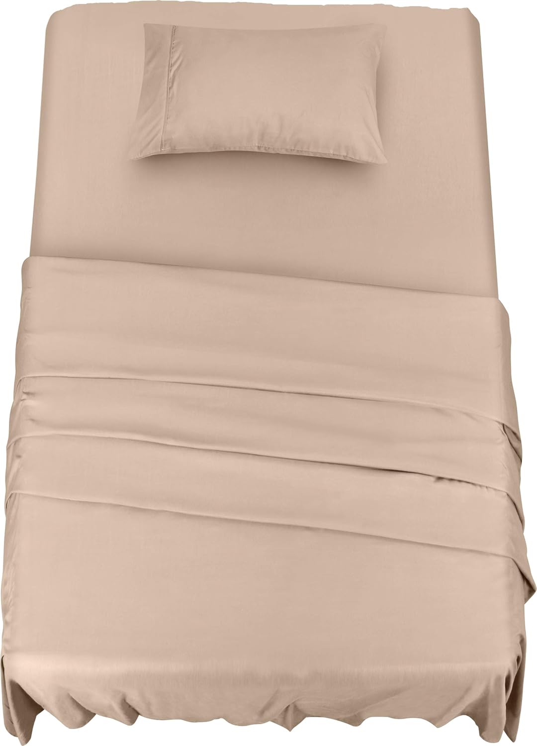 Utopia Bedding Bed Sheet Set - 3 Piece Twin Bedding - Soft Brushed Microfiber Fabric - Shrinkage & Fade Resistant - Easy Care (Twin, Beige): Home & Kitchen