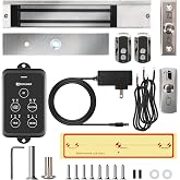 𝙐𝙥𝙜𝙧𝙖𝙙𝙚 600lbs Electromagnetic Door Lock Access Control Outswinging.600lbs/280kg Electric Door Magnetic Lock Kit System with 2 Remote Control、Integrated Power Box