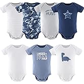 The Peanutshell Baby Boy Short Sleeve Bodysuits - 100% Cotton Outfits for Boys, Sizes 0-24 Months - Blue Camo