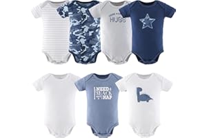 The Peanutshell Baby Boy Short Sleeve Bodysuits, 100% Cotton Outfits for Boys, Sizes Newborn to 18-24 Months, Blue Camo